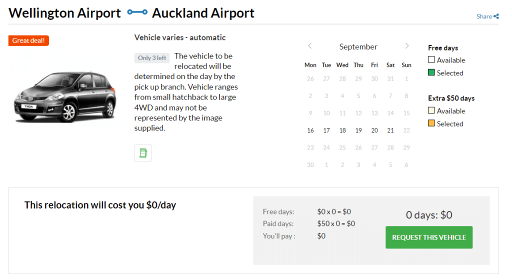 Transfercar relocation options in New Zealand
